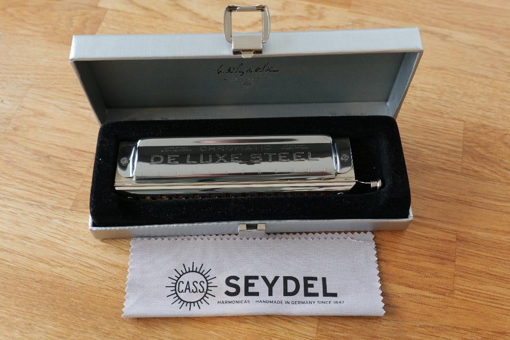 Seydel Chromatic de Luxe Steel C, Muziek en Instrumenten, Ophalen of Verzenden, Zo goed als nieuw, Met koffer of doosje, C-mondharmonica