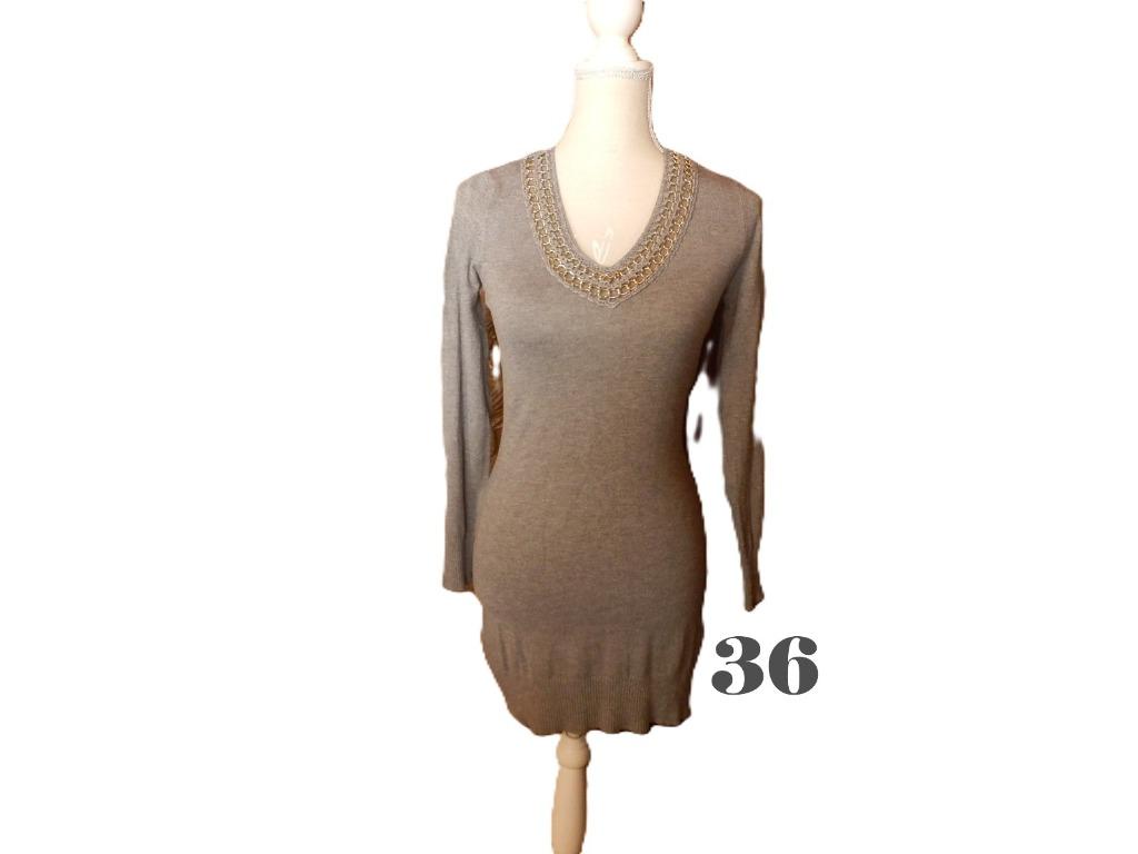 (47) -robe femme t.36 grise - enzoria -, Kleding | Dames, Ophalen of Verzenden, Zo goed als nieuw, Knielengte, Maat 36 (S)