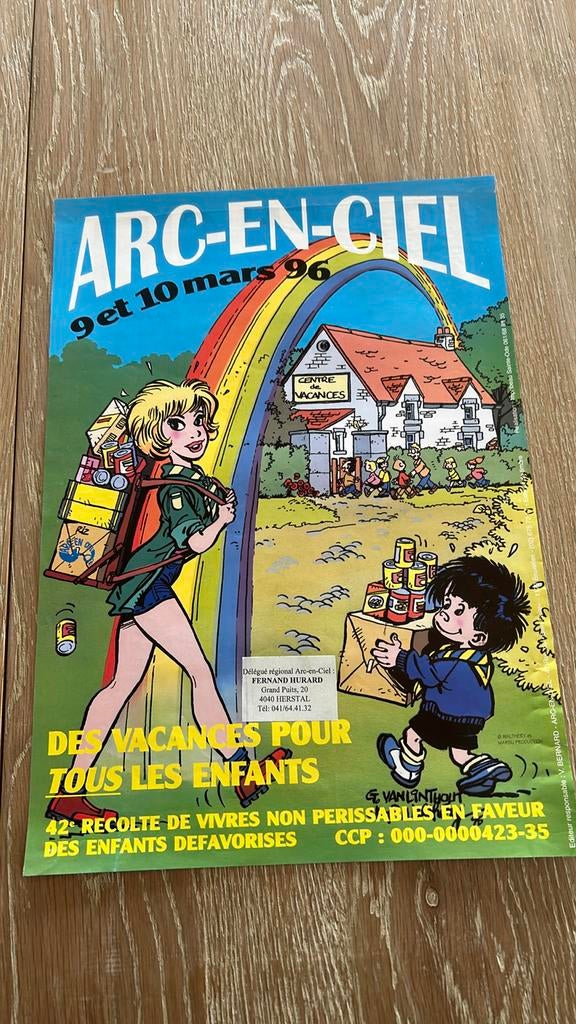 Affiche Walthéry Natacha arc-en-ciel 1996, Enlèvement ou Envoi, Utilisé