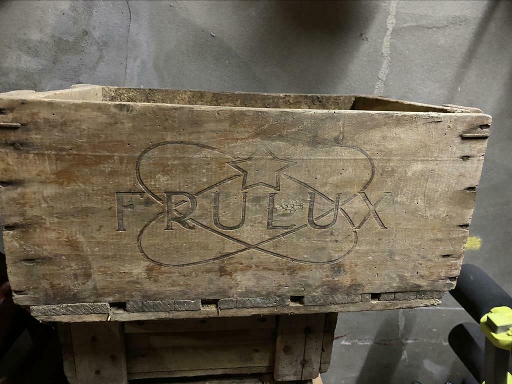 Houten bierkrat limonade Frulux Denderleeuw Aalst 1962, Verzamelen, Ophalen of Verzenden