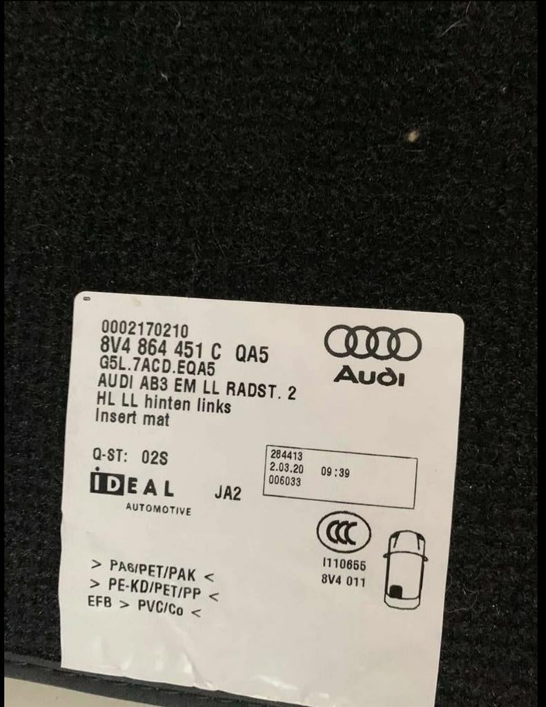 Tapis de sol audi 3, Enlèvement ou Envoi, Comme neuf