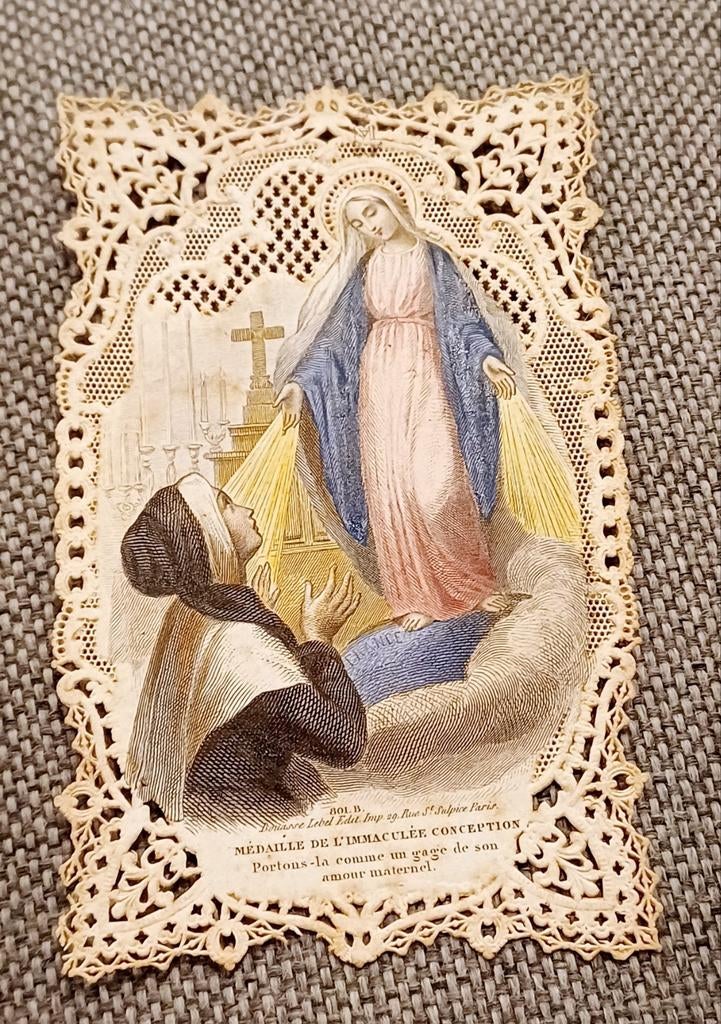 19de eeuws bidprentje kant, Verzamelen, Bidprentjes en Rouwkaarten, Ophalen of Verzenden, Bidprentje
