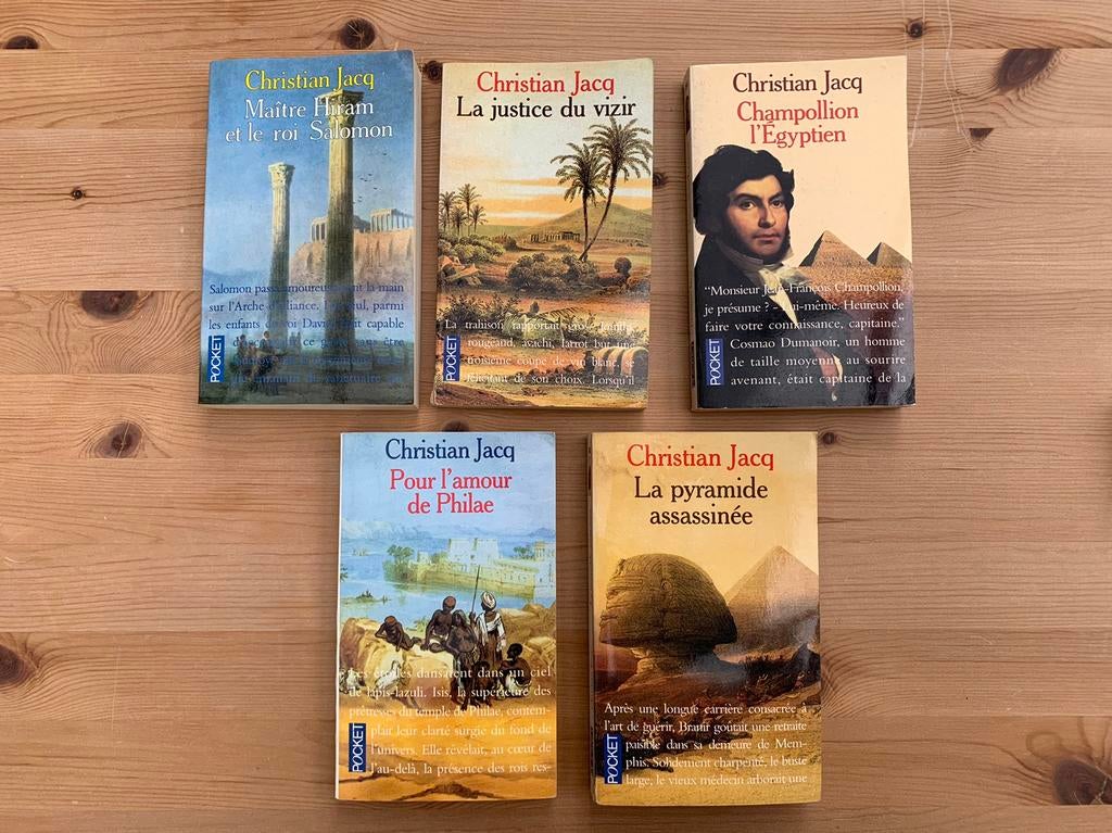 Christian Jacq - Lot 5 livres, Boeken, Ophalen of Verzenden, Gelezen