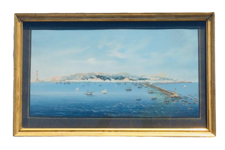 Grote napolitaanse gouache, 19 eeuw (na Giuseppe Scoppa), Ophalen of Verzenden