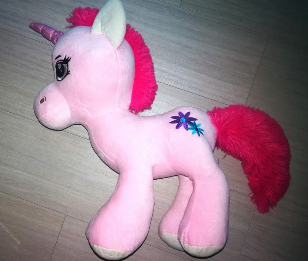 Nouveau grand jouet en peluche licorne rose 45 x 46 cm, Enlèvement ou Envoi, Neuf, Autres types