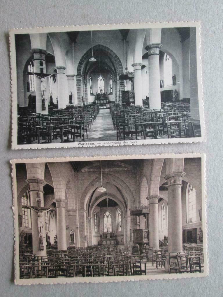 2 oude postkaarten van Wortegem, Verzenden