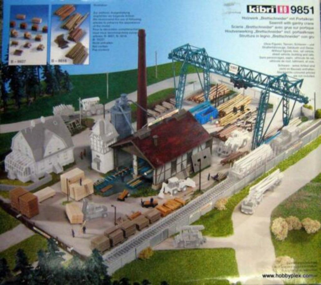 KIBRI 9851 scierie avec grue sur portique échelle ho 1/87, Neuf, Autres marques, Enlèvement ou Envoi, Pont, Tunnel ou Bâtiment