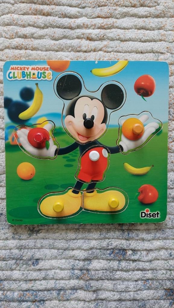 Mickey mouse houten vormenpuzzel, Ophalen, Gebruikt