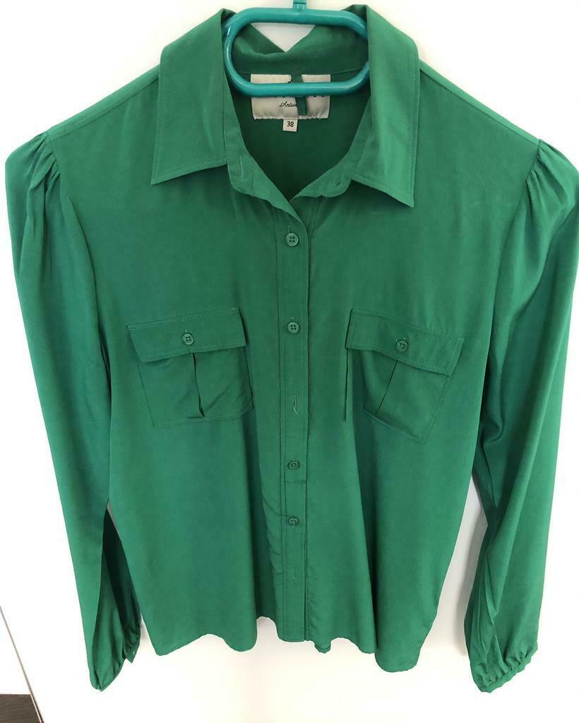Groene zijden blouse van Essentiel, Maat 38/40 (M), Ophalen of Verzenden, Zo goed als nieuw, Essentiel Antwerp