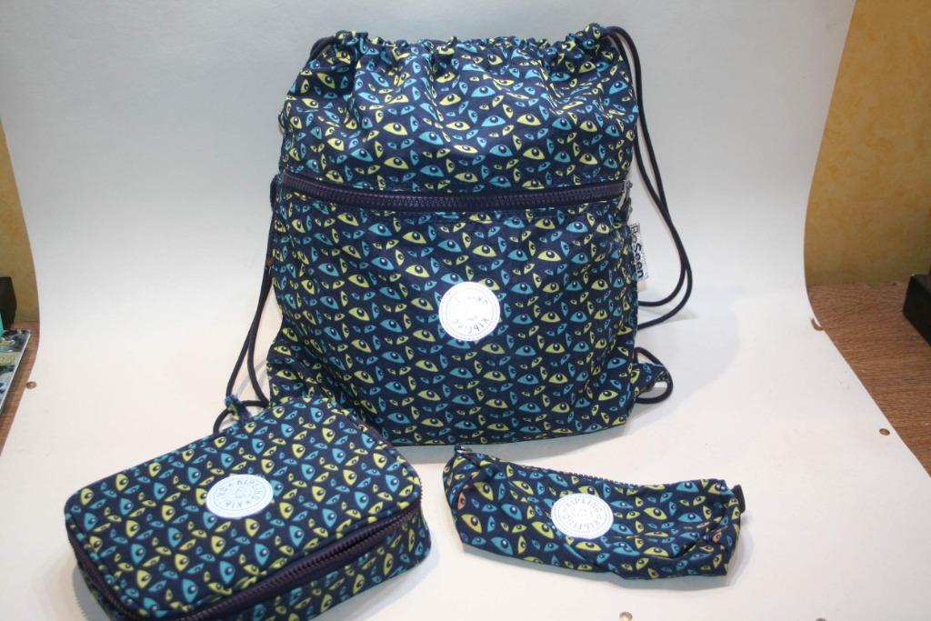 Kipling 3 pièces, sac de gym, plumier rigide et  mou TBE, Enlèvement ou Envoi, Utilisé