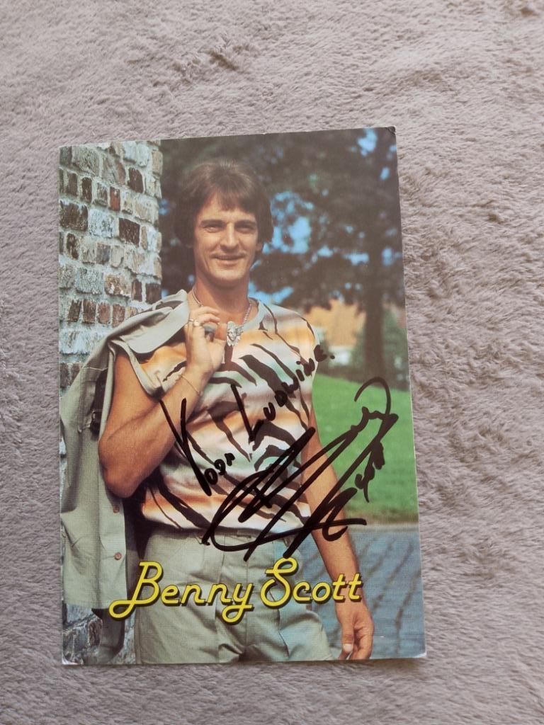 Fotokaart met handtekening Benny Scott, Ophalen of Verzenden