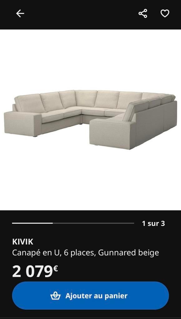 Canapé U ikea occasion
