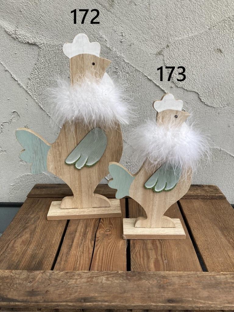 HOUT DECO PASEN 172-173 GROTE en MIDDEL KIP NIEUW, Diversen, Pasen, Ophalen of Verzenden, Nieuw