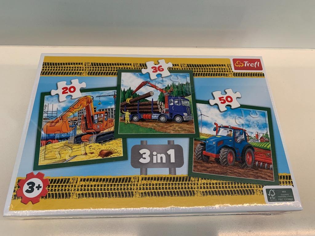 ♫ Puzzel Trefl 3in1 NIEUW, Enlèvement ou Envoi, 10 à 50 pièces, Neuf, 2 à 4 ans