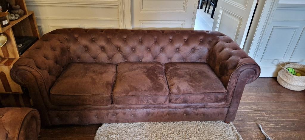 Divan Chesterfield maisons du monde, Ophalen, Gebruikt, Driepersoons, Rechte bank