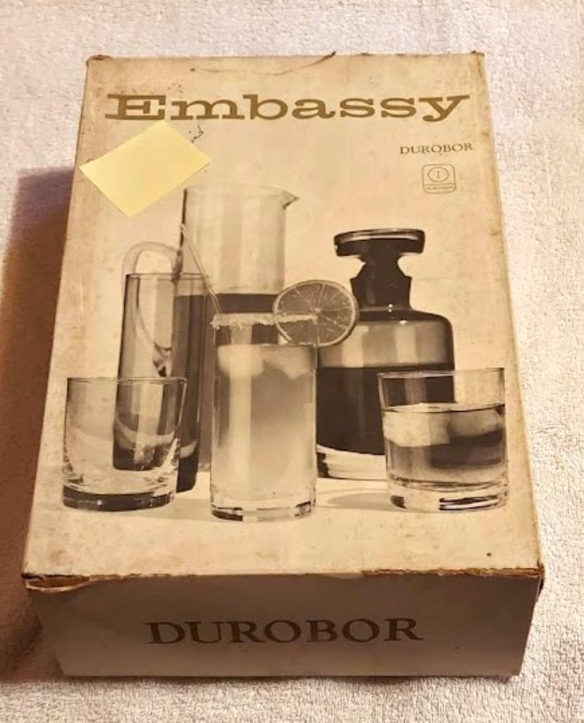 Vintage limonadeglazen van DUROBOR, Verzamelen, Glas en Drinkglazen, Ophalen, Nieuw, Frisdrankglas