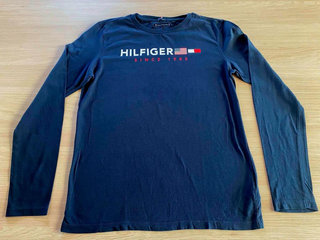 blauwe longsleeve - Tommy Hilfiger - maat 176, Gebruikt, Ophalen of Verzenden, Tommy Hilfiger, Shirt of Longsleeve