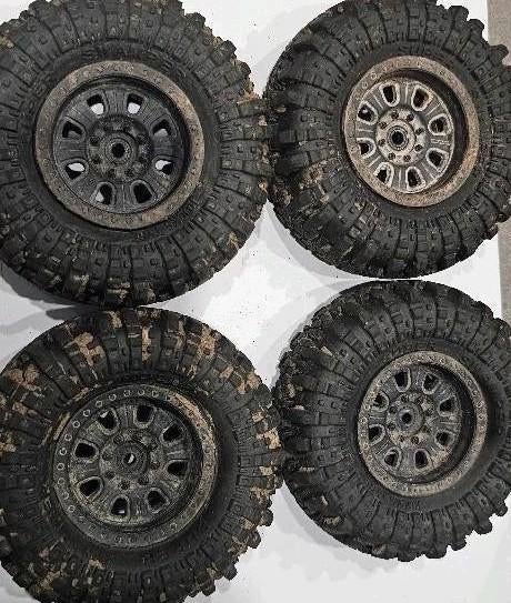 Pneus + jantes crawler RC 1.9 – Pro-Line Super Swamper – x4, Échelle 1:10, Enlèvement ou Envoi, Pièce, Utilisé