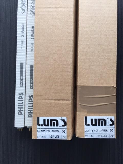 2 TL lampenhouders mini T5 met TL Lamp, nieuw, Ophalen, Nieuw