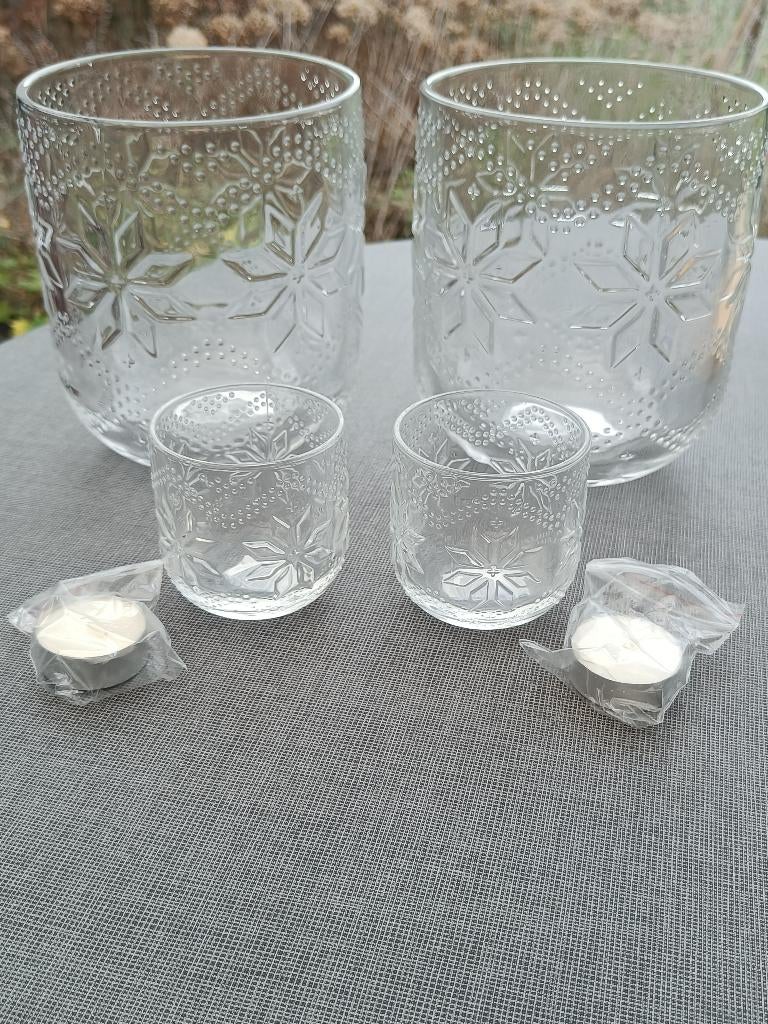 Glazen windlicht. Ontwerper: LEONARDO. NIEUW. Originele doos, Wit, Nieuw, Ophalen of Verzenden, Glas