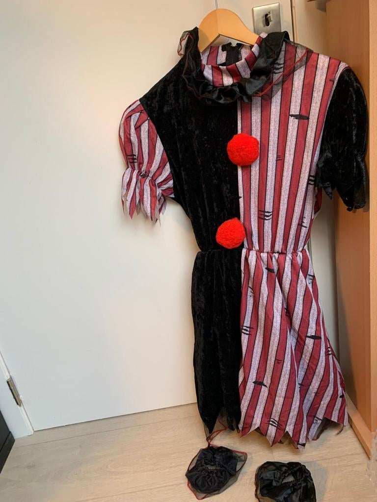 Halloween Killer Clown Jurk Maat 40 - Carnaval Nieuwstaat, Ophalen of Verzenden, Zo goed als nieuw, Meisje