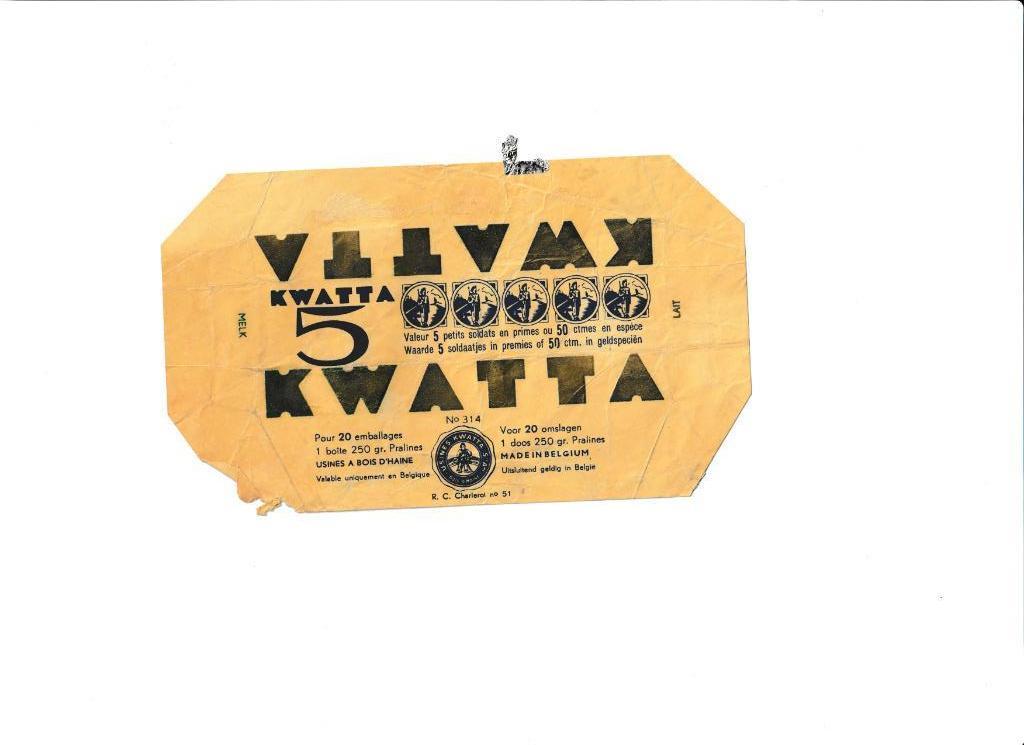 Emballage de chocolat Kwatta. Bois d'Haine., Enlèvement ou Envoi, Utilisé, Emballage