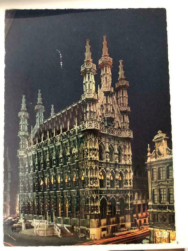 Postkaart Leuven stadhuis verlicht (ongezonden), Ophalen of Verzenden, Ongelopen, Vlaams-Brabant