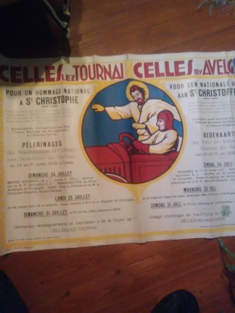Ancienne affiche 'celle les tournai '1938, Enlèvement ou Envoi