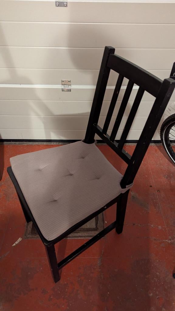 4 zwarte stoelen, Maison & Meubles, Enlèvement, Utilisé, Quatre, Noir