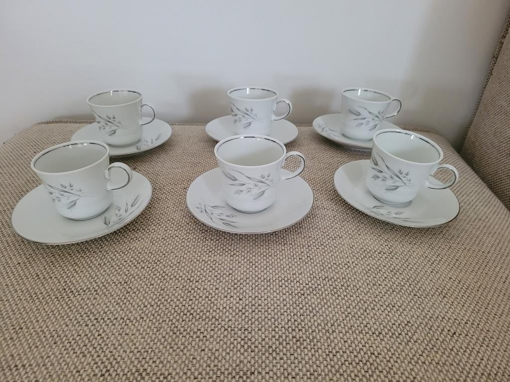 6 tasses et sous tasses à café Winterling Bavaria, Enlèvement ou Envoi