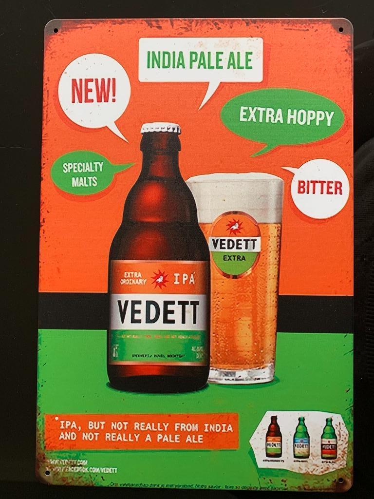 Biermerk VEDETT, Verzamelen, Biermerken, Ophalen of Verzenden, Nieuw, Reclamebord, Plaat of Schild, Overige merken