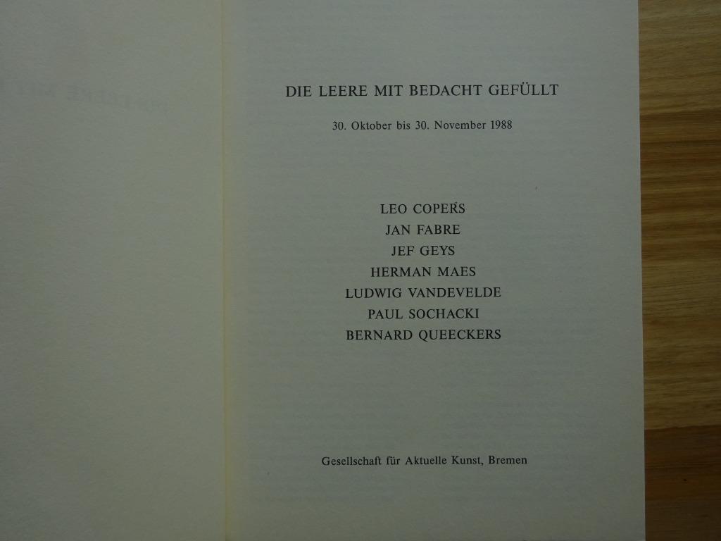 Die Leere mit Bedacht gefüllt - 1988 - Bremen, Ophalen of Verzenden, Gelezen, Schilder- en Tekenkunst