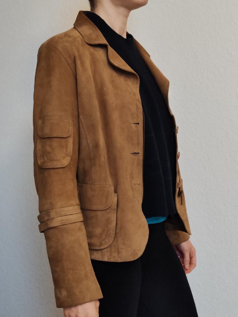 Veste en cuir Versace, Ophalen, Bruin, Zo goed als nieuw, Versace