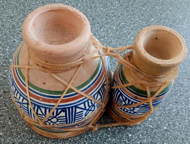 🇲🇦 Tam Tam Rare Vintage Darbuka dubbeldrum uit de jaren 70, Ophalen, Vintage, Gebruikt, Meerkleurig