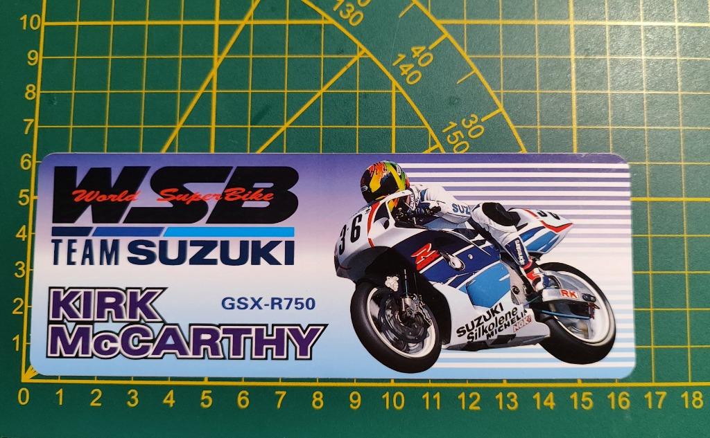 Sticker Moto Kirk McCarthy (AUS) 1996 WSB Suzuki GSX-R 750, Enlèvement ou Envoi