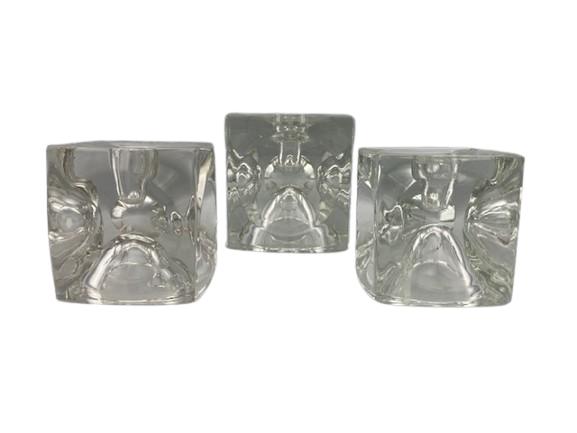 Vintage Space Age Glazen Kandelaars