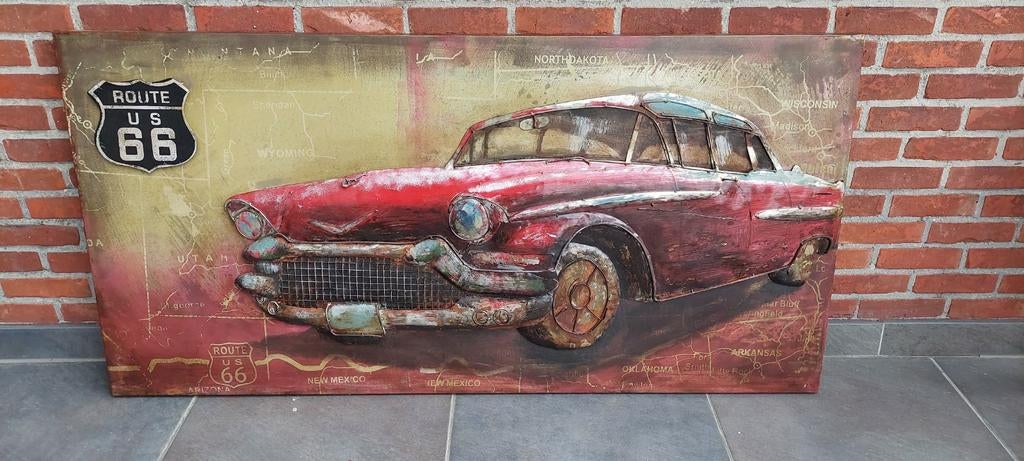 Unieke metalen wand decoratie Chevrolet Bel Air, Ophalen, Zo goed als nieuw
