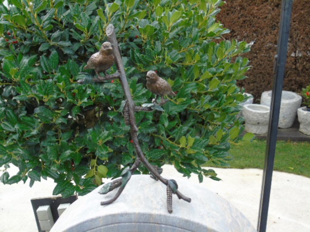oiseau ( 2 ) en bronze sur branche en hauteur ., Enlèvement, Neuf