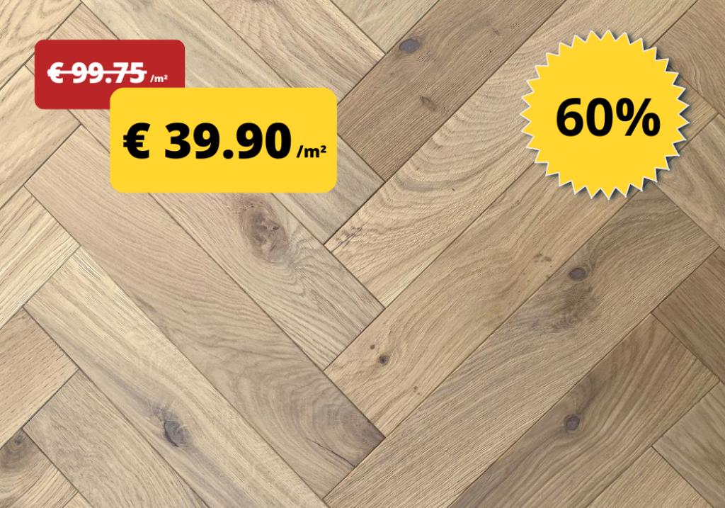 Parquet à chevrons pour 39,90 €/m² ! - VENTES DE STOCKS, Moins de 10 cm, Parquet, Enlèvement, Bois
