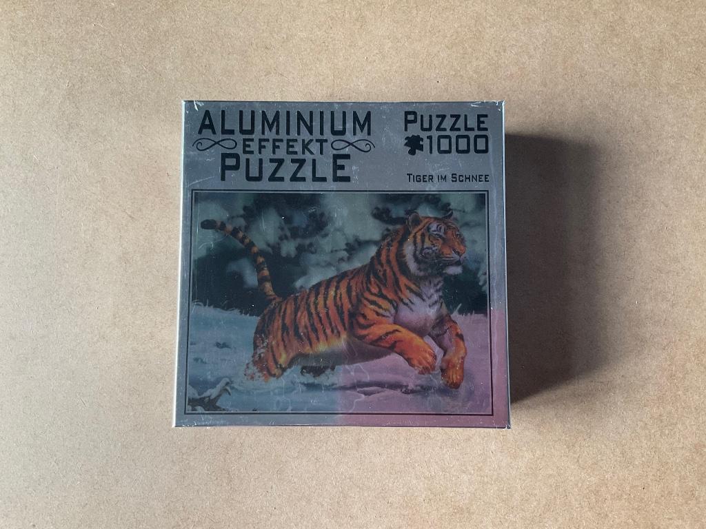 Puzzel tijger aluminium - 1000 stukjes, Ophalen of Verzenden, 500 t/m 1500 stukjes, Nieuw, Legpuzzel