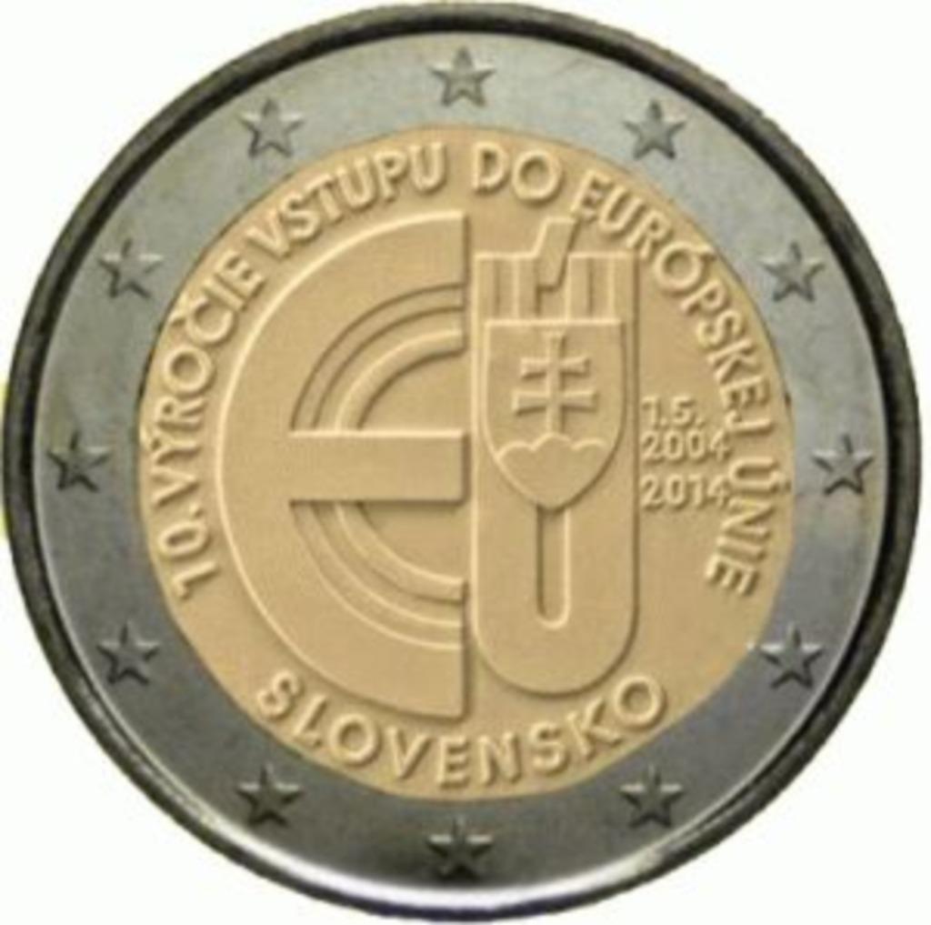 2014 Slowakije 10 Jaar lid van de EU, Ophalen of Verzenden, Slowakije, Losse munt