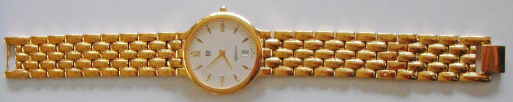 Montre homme RODANIA quartz, bracelet plaqué or grain de riz, Enlèvement ou Envoi, Comme neuf
