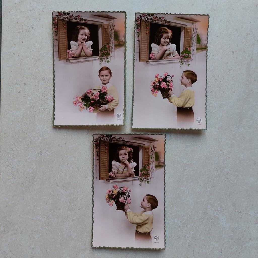 3 oude fantasiekaartjes (niet beschreven), Verzamelen, Ophalen of Verzenden