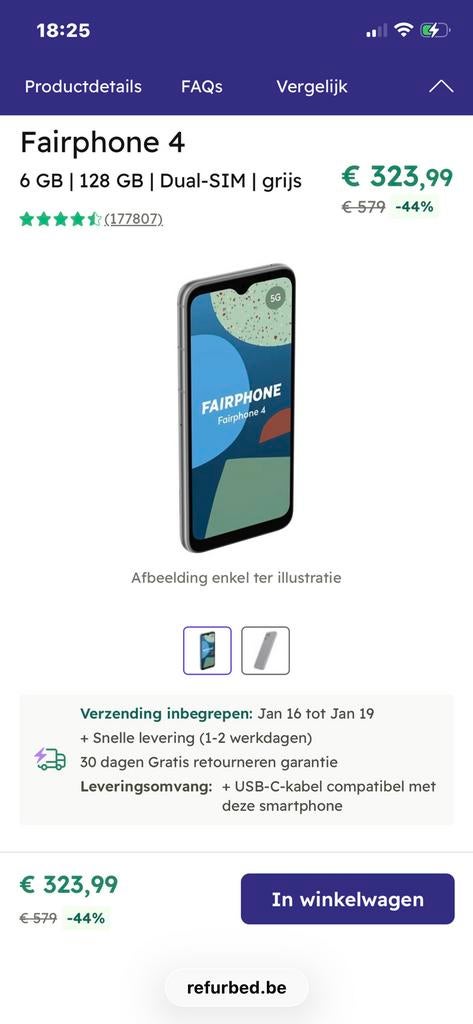 Fairphone 4 128gb, Enlèvement, Comme neuf
