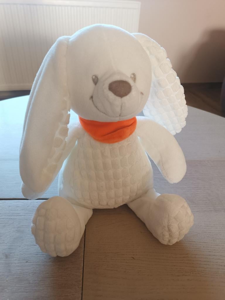 Pluche knuffel wit konijn Nicotoy, Kinderen en Baby's, Ophalen of Verzenden, Konijn