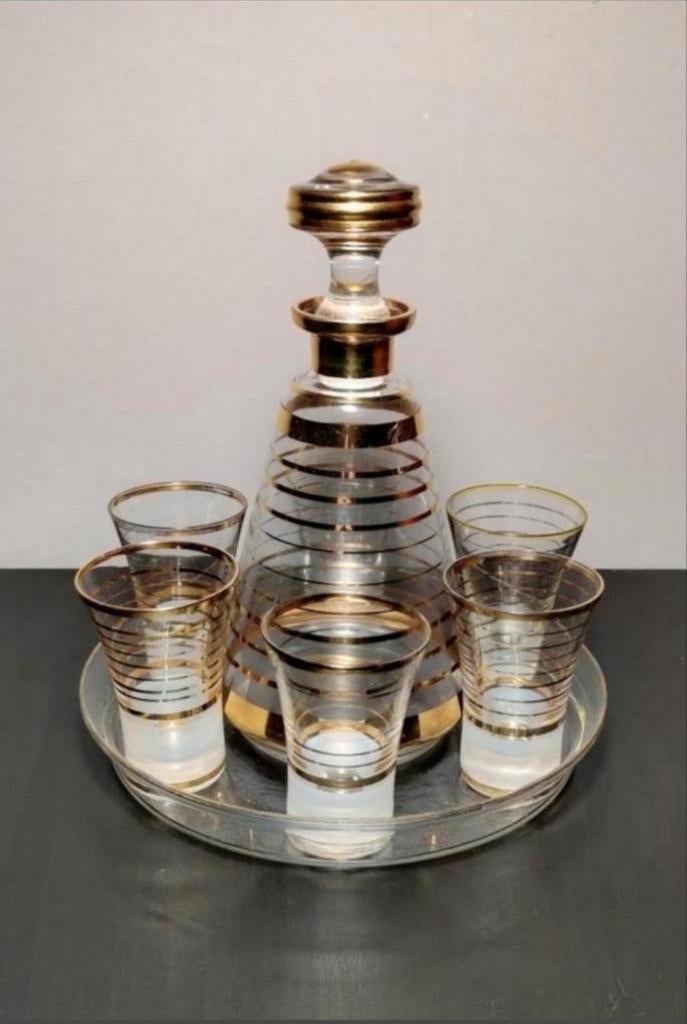 Art-déco karaf met glazen Booms glas, Enlèvement ou Envoi