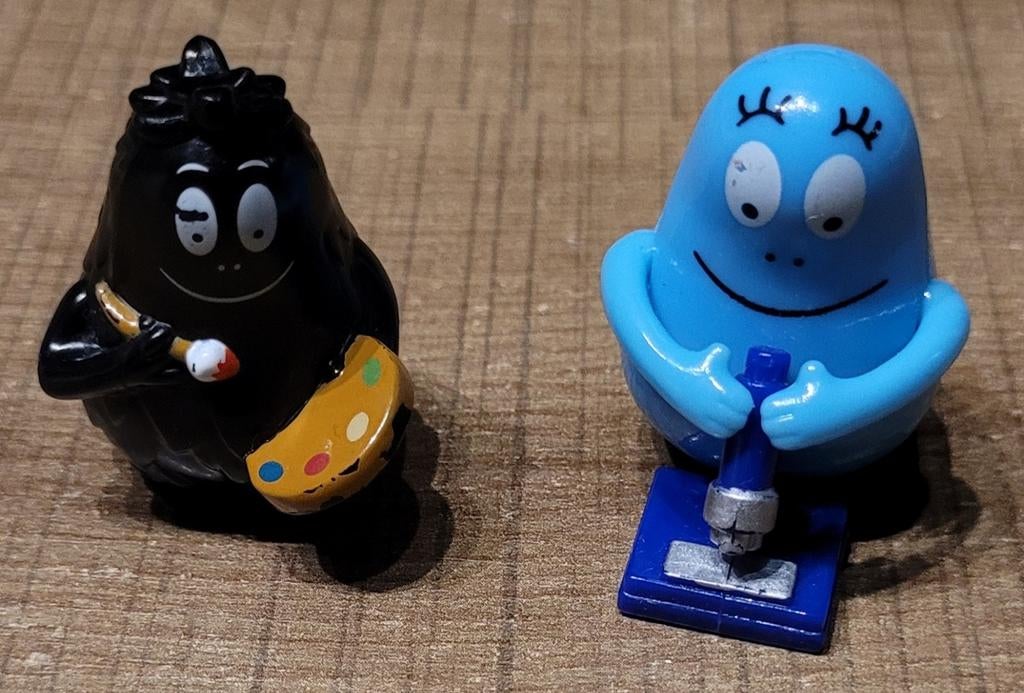 Barbapapa: 2 miniatuurfiguurtjes, Ophalen of Verzenden, Gebruikt