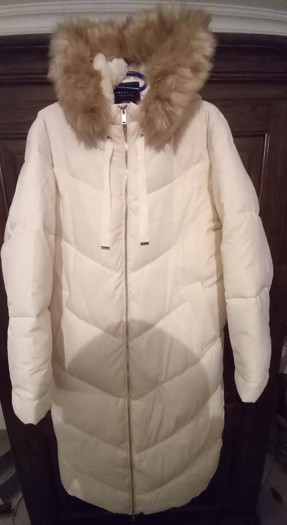 Nieuwe ecru gewatteerde jas van bel & bo m 48, Overige kleuren, Nieuw, Ophalen of Verzenden, Maat 46/48 (XL) of groter
