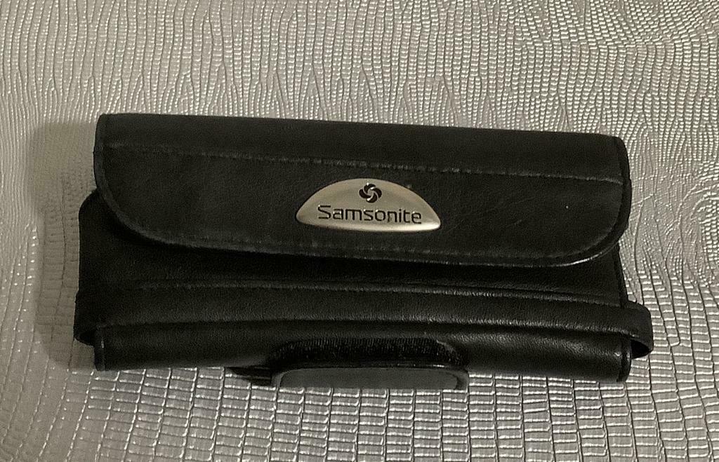 Zwart lederen broekriemhoesje Samsonite voor gsm, Ophalen of Verzenden, Zo goed als nieuw, Zwart