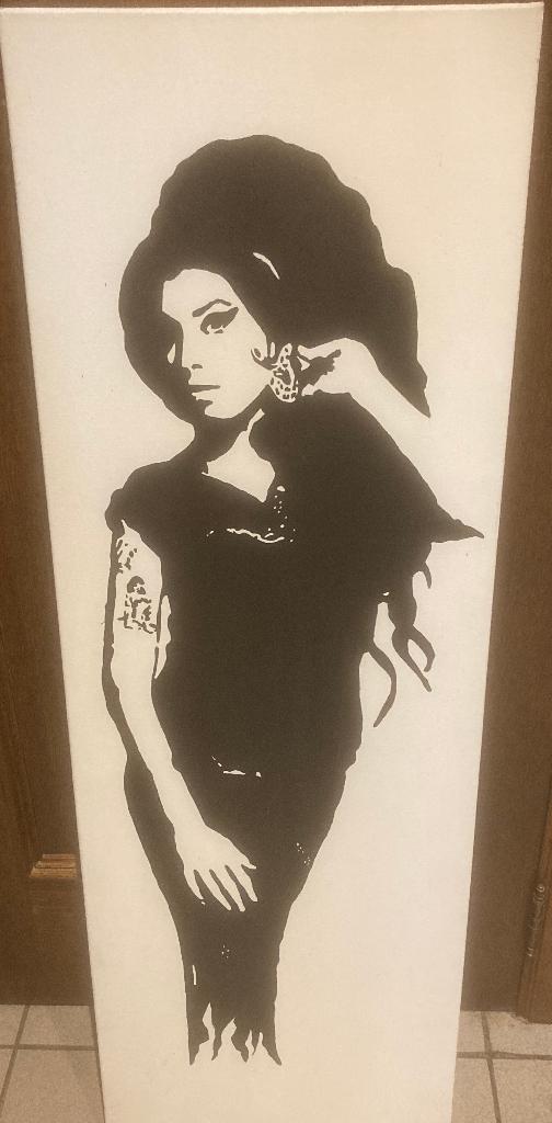 Amy Winehouse print op doek, Ophalen of Verzenden, Zo goed als nieuw, Minder dan 50 cm, Print